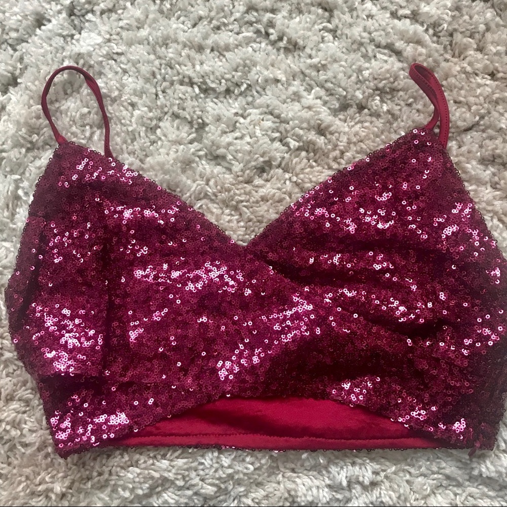 Penny Sequined V-neck Bralette